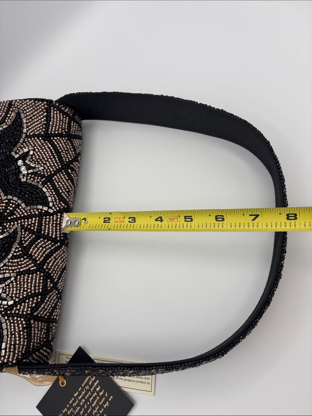 🦇🕸️Made in India Beaded Bat Bag - Viral- Champagne Gold and Black🦇🕸️ - Picture 11 of 11